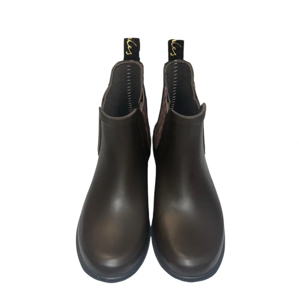 🌟NWT🌟 Joules Rutland Chelsea Brown Rubber Ankle Rain Boots